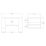 Tavolino da Salotto Bianco Marmo Nero un Vano Forma Rettangolare 80x50x40h cm, Colore Ripiano Bianco - Limosano