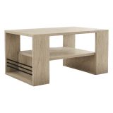 Tavolino da Salotto Bianco Marmo Nero un Vano Forma Rettangolare 80x50x40h cm, Colore Ripiano Bianco - Limosano