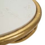 Tavolino da Salotto Bianco Marmo oro Forma Rotondo Colore Ripiano Bianco 38x38x60h cm, Materiale Struttura in Plastica - Fanise