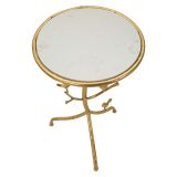 Tavolino da Salotto Bianco Marmo oro Forma Rotondo Colore Ripiano Bianco 38x38x60h cm, Materiale Struttura in Plastica - Fanise
