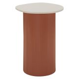 Tavolino da Salotto Bianco Marmo Rosso Forma Squadrata Colore Ripiano Bianco 35x37x53h cm, Materiale Struttura in Metallo - Misfat