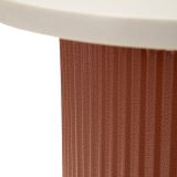 Tavolino da Salotto Bianco Marmo Rosso Forma Squadrata Colore Ripiano Bianco 35x37x53h cm, Materiale Struttura in Metallo - Misfat