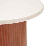 Tavolino da Salotto Bianco Marmo Rosso Forma Squadrata Colore Ripiano Bianco 35x37x53h cm, Materiale Struttura in Metallo - Misfat