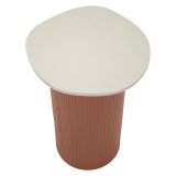 Tavolino da Salotto Bianco Marmo Rosso Forma Squadrata Colore Ripiano Bianco 35x37x53h cm, Materiale Struttura in Metallo - Misfat