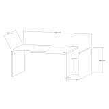 Tavolino da Salotto Bianco Marmo un Vano Forma Rettangolare 87x50x32h cm, Sfumatura Colore Ripiano Marmo - Piuro
