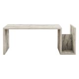 Tavolino da Salotto Bianco Marmo un Vano Forma Rettangolare 87x50x32h cm, Sfumatura Colore Ripiano Marmo - Piuro