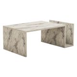 Tavolino da Salotto Bianco Marmo un Vano Forma Rettangolare 87x50x32h cm, Sfumatura Colore Ripiano Marmo - Piuro