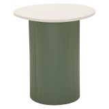 Tavolino da Salotto Bianco Marmo Verde Forma Rotondo Colore Ripiano Bianco 42x40x45h cm, Materiale Struttura in Metallo - Misfat