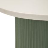 Tavolino da Salotto Bianco Marmo Verde Forma Rotondo Colore Ripiano Bianco 42x40x45h cm, Materiale Struttura in Metallo - Misfat