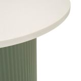 Tavolino da Salotto Bianco Marmo Verde Forma Rotondo Colore Ripiano Bianco 42x40x45h cm, Materiale Struttura in Metallo - Misfat