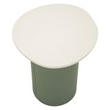 Tavolino da Salotto Bianco Marmo Verde Forma Rotondo Colore Ripiano Bianco 42x40x45h cm, Materiale Struttura in Metallo - Misfat