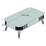 Tavolino da Salotto Bianco Marrone Noce con Piedini un Vano 105x60x35h cm, Forma Rettangolare - Medicina