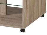 Tavolino da Salotto Bianco Marrone Noce con Ruote 2 Vani 101x60x45h cm, Forma Rettangolare - Giussano