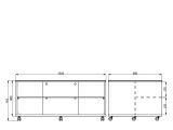 Tavolino da Salotto Bianco Marrone Noce con Ruote 2 Vani 101x60x45h cm, Forma Rettangolare - Giussano