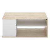Tavolino da Salotto Bianco Marrone Rovere Cassetti 50x100x42h cm, 3 Vani - Fargo