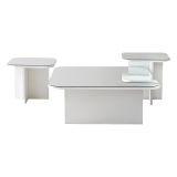 Tavolino da Salotto Bianco Modulabile Forma Rettangolare 80x80x30h cm, Materiale Piano in Vetro - Pagliara