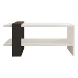 Tavolino da Salotto Bianco Nero Antracite un Vano Forma Rettangolare 80x55x35h cm, Colore Struttura Nero - Cigliano