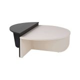 Tavolino da Salotto Bianco Nero Forma Fantasia Colore Struttura Nero 90x60x35h cm, Materiale Piano in Legno Nobilitato - Mansue