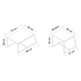 Tavolino da Salotto Bianco Nero Modulabile Forma Rettangolare 75x50x38h cm, Colore Struttura Nero - Urbania