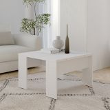 Tavolino da Salotto Bianco Opaco Forma Quadrato Colore Ripiano Bianco 67x67x43h cm, Sfumatura Colore Struttura Opaco - Magre