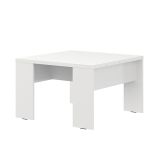 Tavolino da Salotto Bianco Opaco Forma Quadrato Colore Ripiano Bianco 67x67x43h cm, Sfumatura Colore Struttura Opaco - Magre