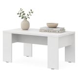 Tavolino da Salotto Bianco Opaco Forma Rettangolare Colore Ripiano Bianco 90x50x43h cm, Sfumatura Colore Struttura Opaco - Riposto