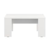 Tavolino da Salotto Bianco Opaco Forma Rettangolare Colore Ripiano Bianco 90x50x43h cm, Sfumatura Colore Struttura Opaco - Riposto