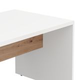 Tavolino da Salotto Bianco Opaco Marrone Rovere Nodi Forma Rettangolare Colore Ripiano Bianco 90x50x47h cm, Colore Struttura Marrone - Limatola