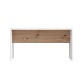 Tavolino da Salotto Bianco Opaco Marrone Rovere Nodi Forma Rettangolare Colore Ripiano Bianco 90x50x47h cm, Colore Struttura Marrone - Limatola