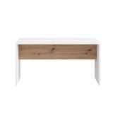 Tavolino da Salotto Bianco Opaco Marrone Rovere Nodi Forma Rettangolare Colore Ripiano Bianco 90x50x47h cm, Colore Struttura Marrone - Limatola