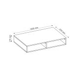 Tavolino da Salotto Bianco oro 2 Cassetti con Piedini Effetto Rigato 102x67x35h cm, un Vano - Lipa