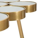 Tavolino da Salotto Bianco oro Forma Rettangolare Colore Ripiano Bianco 100x55x70h cm, Materiale Struttura in Vetro - Raisa