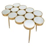 Tavolino da Salotto Bianco oro Forma Rettangolare Colore Ripiano Bianco 100x55x70h cm, Materiale Struttura in Vetro - Raisa