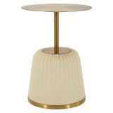 Tavolino da Salotto Bianco oro Forma Rotondo Colore Ripiano Bianco 43x35x43h cm, Materiale Struttura in Plastica - Kep