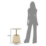 Tavolino da Salotto Bianco oro Forma Rotondo Colore Ripiano Bianco 43x35x43h cm, Materiale Struttura in Plastica - Kep