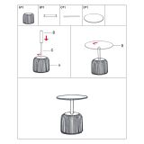 Tavolino da Salotto Bianco oro Forma Rotondo Colore Ripiano Bianco 43x35x43h cm, Materiale Struttura in Plastica - Kep