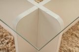 Tavolino da Salotto Bianco Portariviste Forma Rettangolare 105x65x30h cm, Materiale Piano in Vetro - Kallias
