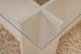 Tavolino da Salotto Bianco Portariviste Forma Rettangolare 105x65x40h cm, Materiale Piano in Vetro - Azriel
