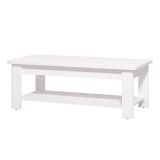 Tavolino da Salotto Bianco un Vano Forma Rettangolare 124x60x45h cm, Materiale Piano in Legno Nobilitato - Pella
