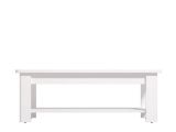 Tavolino da Salotto Bianco un Vano Forma Rettangolare 124x60x45h cm, Materiale Piano in Legno Nobilitato - Pella