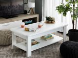 Tavolino da Salotto Bianco un Vano Forma Rettangolare 124x60x45h cm, Materiale Piano in Legno Nobilitato - Pella