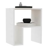 Tavolino da Salotto Bianco un Vano Forma Rettangolare 45x30x52h cm, Materiale Piano in Legno Nobilitato - Vocca