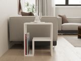 Tavolino da Salotto Bianco un Vano Forma Rettangolare 45x30x52h cm, Materiale Piano in Legno Nobilitato - Vocca