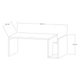 Tavolino da Salotto Bianco un Vano Forma Rettangolare 87x50x32h cm, Materiale Piano in Legno Nobilitato - Rometta