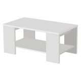 Tavolino da Salotto Bianco un Vano Forma Rettangolare 90.5x50.5x41.5h cm, Materiale Piano in Legno Nobilitato - Piraino
