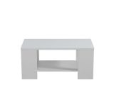 Tavolino da Salotto Bianco un Vano Forma Rettangolare 90.5x50.5x41.5h cm, Materiale Piano in Legno Nobilitato - Piraino