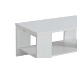 Tavolino da Salotto Bianco un Vano Forma Rettangolare 90.5x50.5x41.5h cm, Materiale Piano in Legno Nobilitato - Piraino