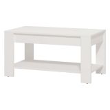 Tavolino da Salotto Bianco un Vano Forma Rettangolare 90x49.5x45.5h cm, Materiale Piano in Legno Nobilitato - Signa