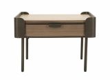 Tavolino da salotto Bioglio, Tavolo basso da caffè, Portariviste per divano, Ripiano da soggiorno, 60x60 h41 cm, Grigio e Marrone