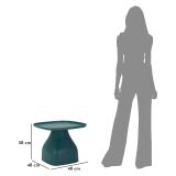 Tavolino da Salotto blu Adatto per Indoor-outdoor Angoli Arrotondati Forma Quadrato 48x48x38h cm, Colore Ripiano blu - Midelt
